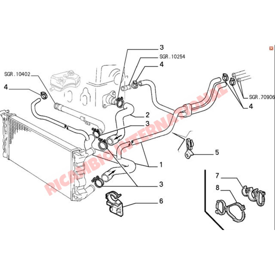 Bottom Radiator Hose - Classic Fiat Panda - Heating and Cooling