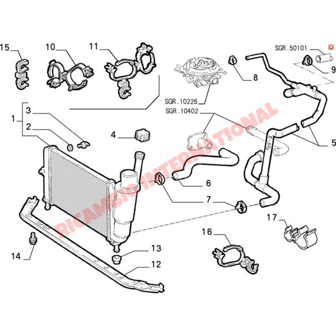 Bottom Radiator Hose - Fiat Punto MK1 - Heating and Cooling