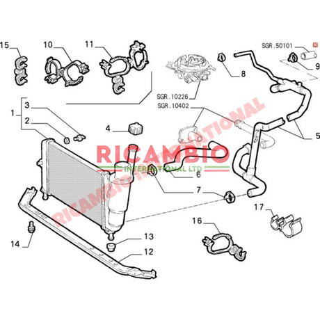 Bottom Radiator Hose - Fiat Punto MK1 - Heating and Cooling