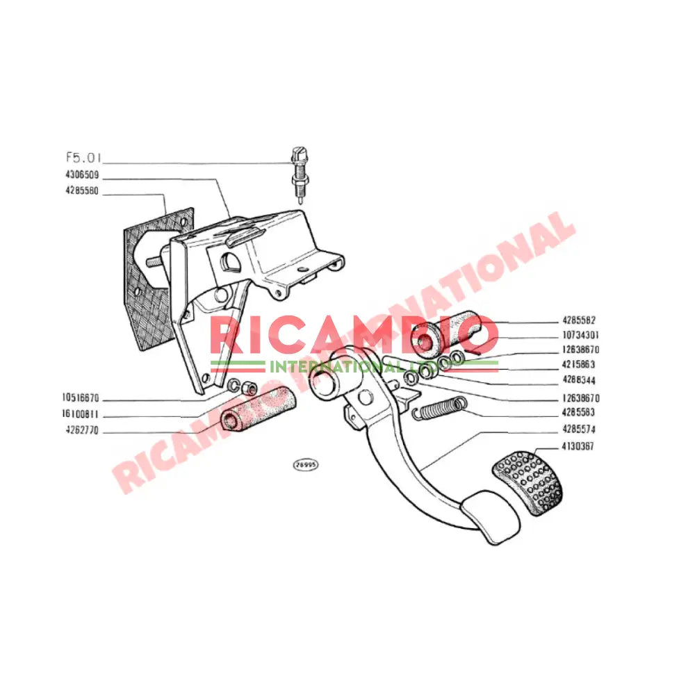 Brake & Clutch Pedal Rubber - Classic Fiat 500 126 - Gaskets - Seals - Grommets and Rubber Parts