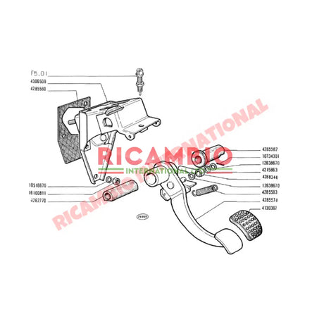 Brake & Clutch Pedal Rubber - Classic Fiat 500 126 - Gaskets - Seals - Grommets and Rubber Parts