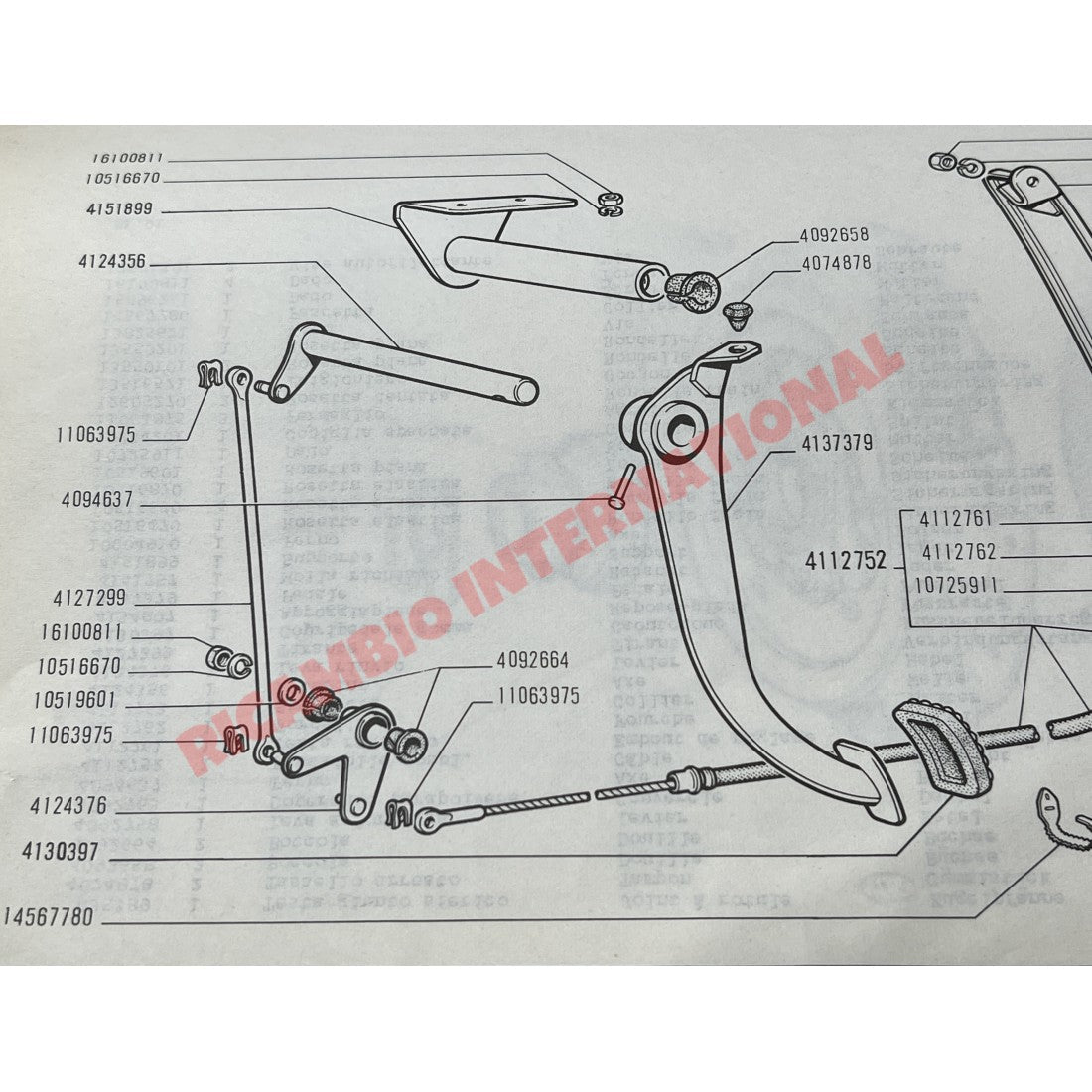 Brake & Clutch Pedal Rubber Kit - Fiat 850 Sports Coupe - Gaskets - Seals - Grommets and Rubber Parts