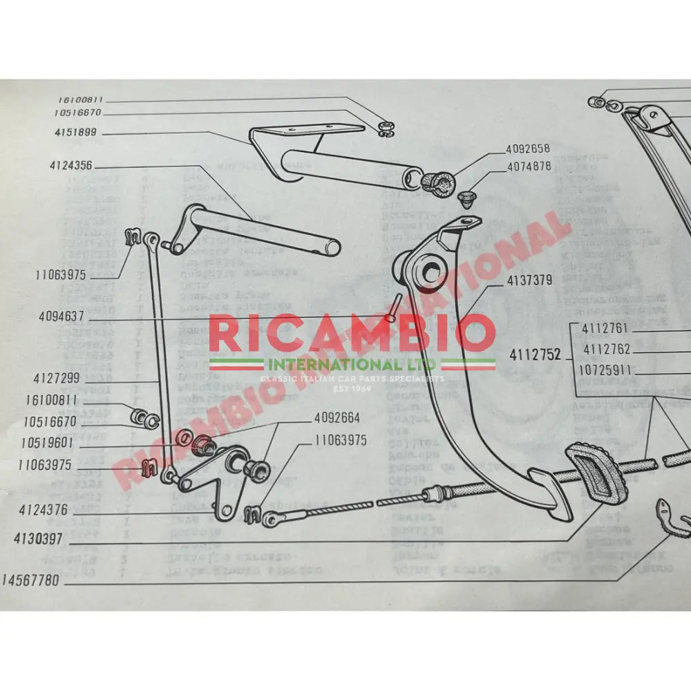 Brake & Clutch Pedal Rubber Kit - Fiat 850 Sports Coupe - Gaskets - Seals - Grommets and Rubber Parts