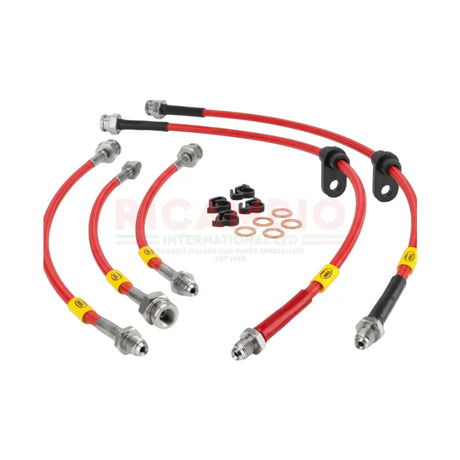 Brake Hose Kit (UPRATED) - Lancia Fulvia - Red
