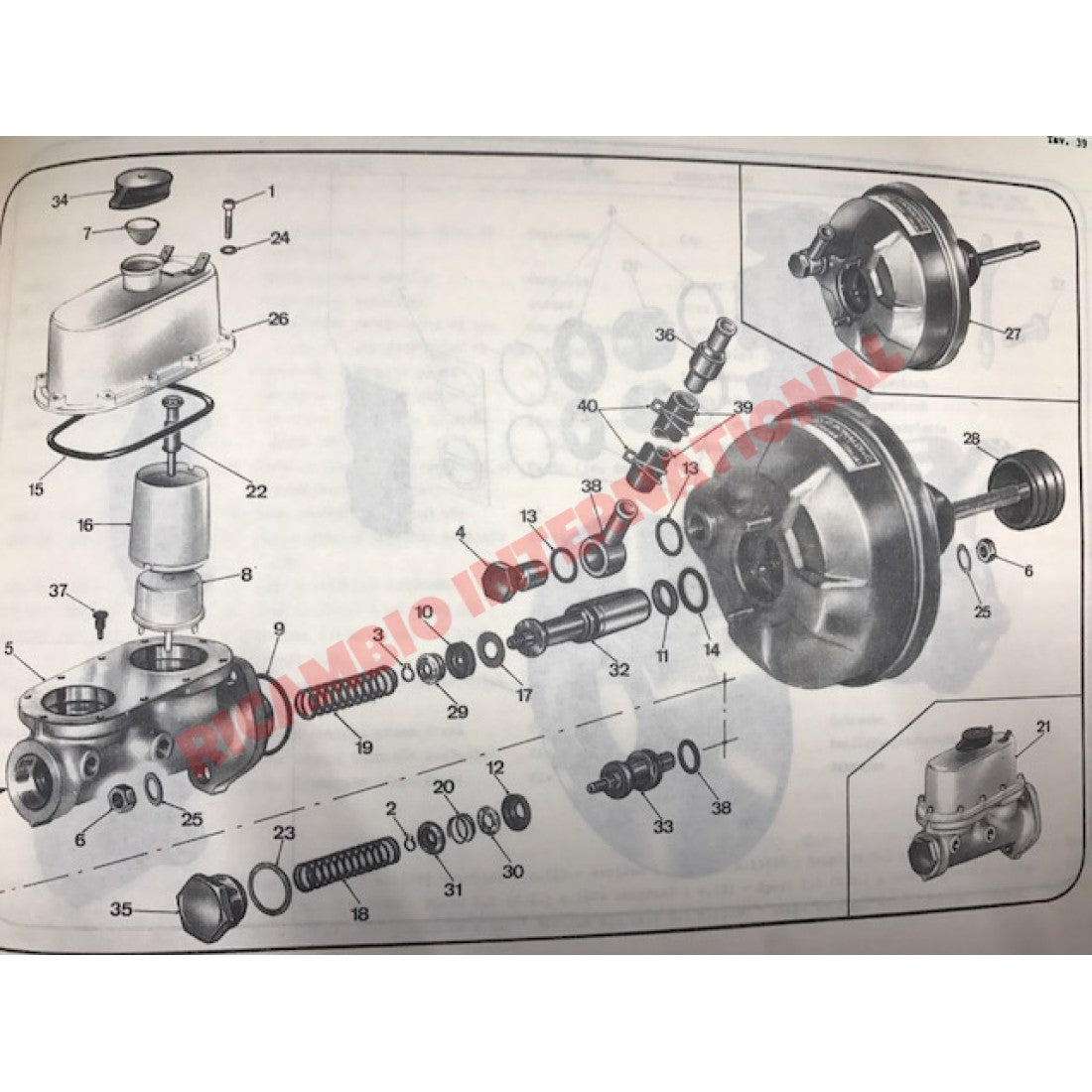 Brake Master Cylinder & Reservoir Seal Kit - Lancia Fulvia - Lancia Fulvia