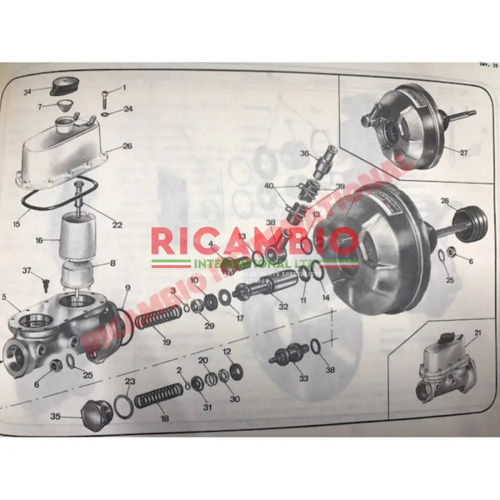 Brake Master Cylinder Seal Kit - Lancia Fulvia S2 & S3 - Lancia Fulvia Brake Part & Components