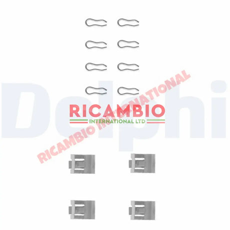 Brake Pad Anti Rattle Clip Kit - Classic Fiat Panda Uno 850,124,128,131,X19,Strada,Ritmo Lancia Y10,Beta - Front Brakes