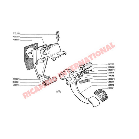 Brake Pedal Bush Kit (2 piece) - Classic Fiat 500 - Mechanical & Related Parts