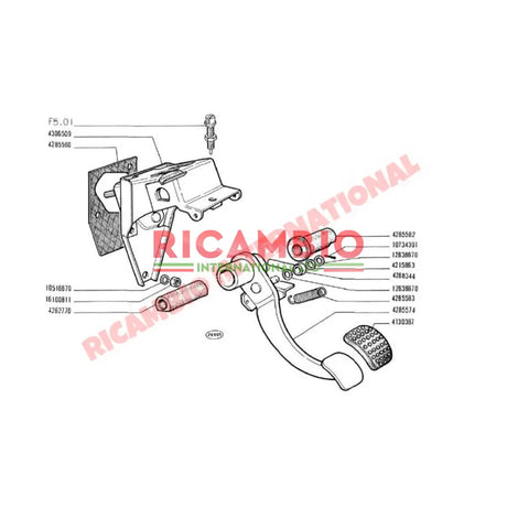 Brake Pedal Bush Kit (2 piece) - Classic Fiat 500 - Mechanical & Related Parts