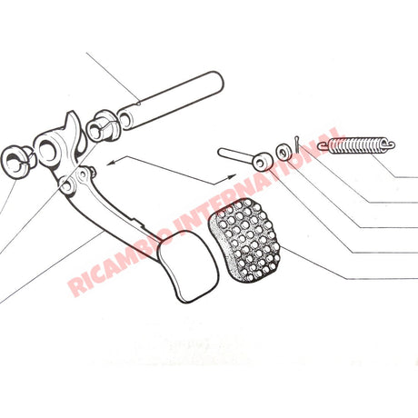Brake Pedal Push Rod - Classic Fiat 500,126 - Brakes