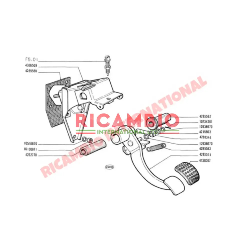 Brake Pedal Return Spring - Classic Fiat 500,600,850,125 - Brake Parts and Components