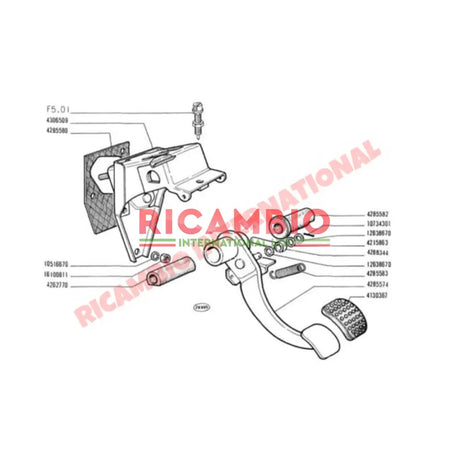 Brake Pedal Return Spring - Classic Fiat 500,600,850,125 - Brake Parts and Components