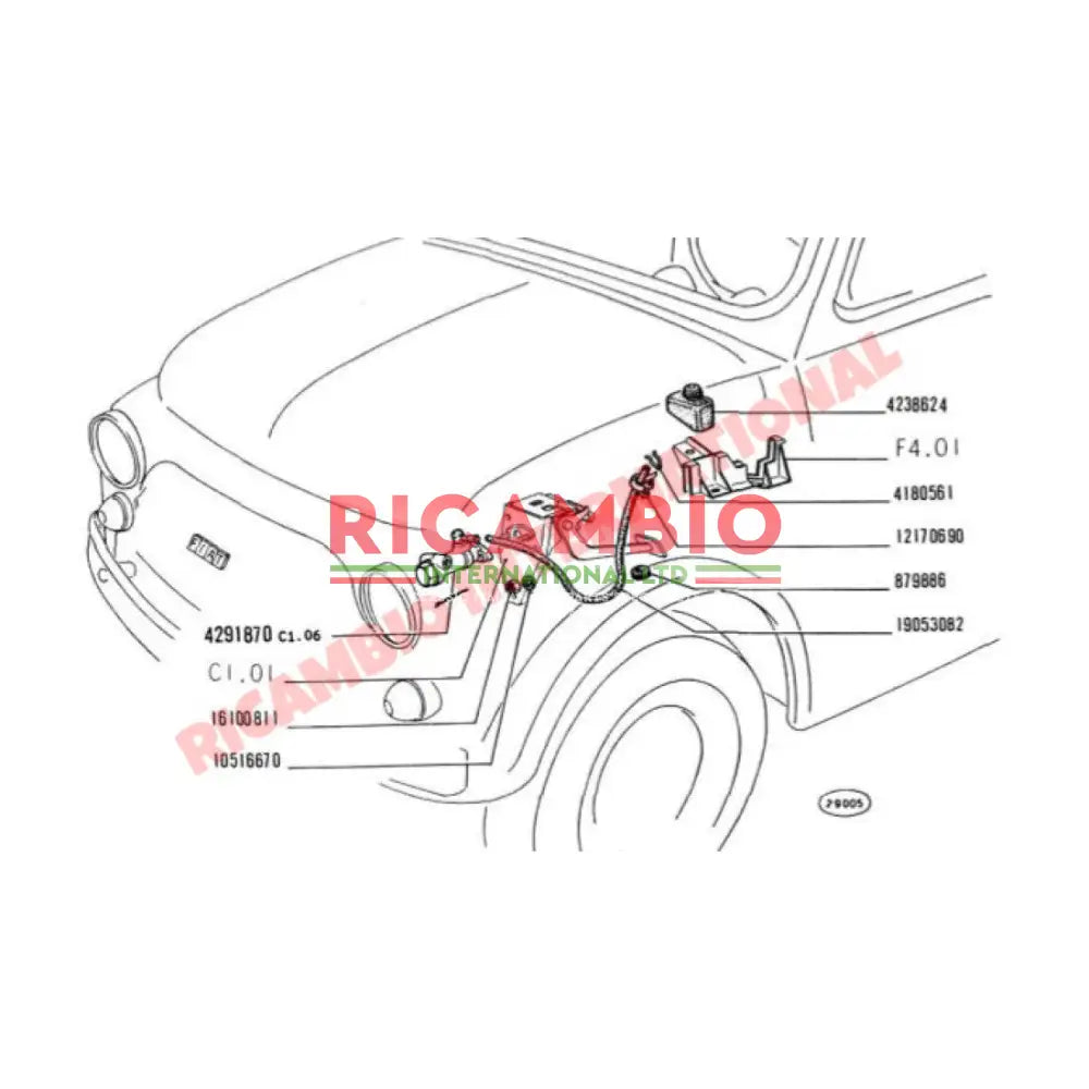 Brake Reservoir & Fuse Box Mounting Bracket - Classic Fiat 500 - Hydraulic & Related Parts
