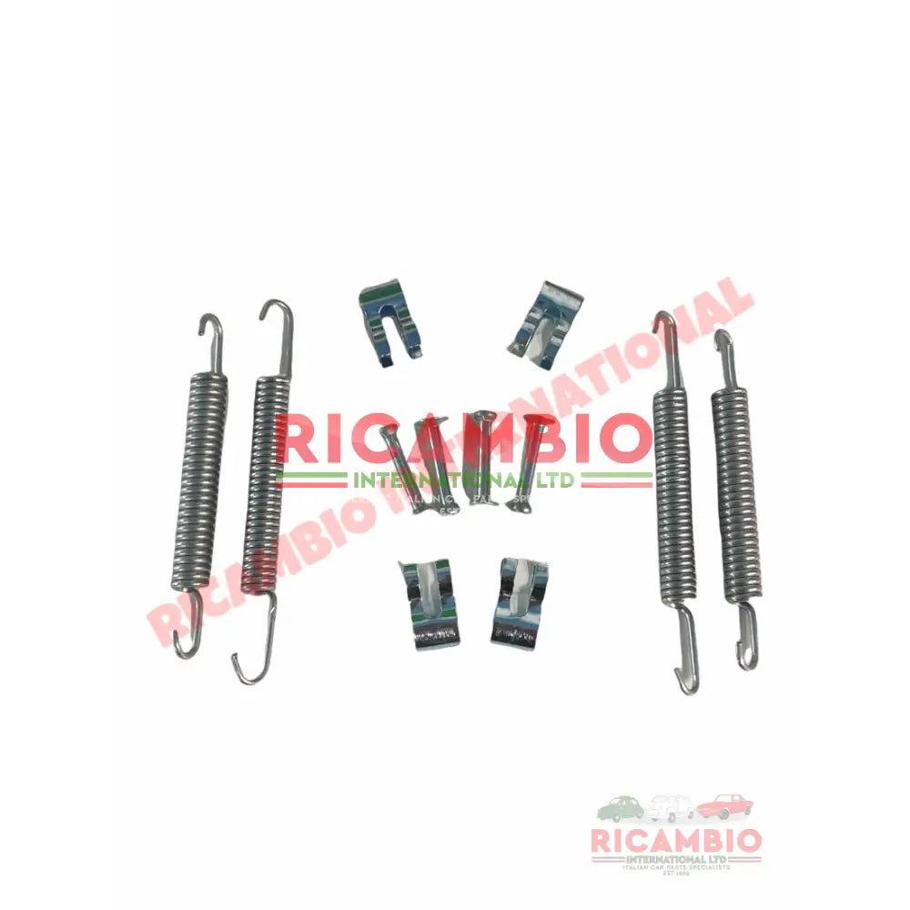 Brake Shoe Return Spring & Clip Fitting Kit - Classic Fiat Panda Uno Cinquecento,Seicento 126 BIS 127,128,Strada/Ritmo