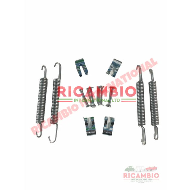 Brake Shoe Return Spring & Clip Fitting Kit - Classic Fiat Panda Uno Cinquecento,Seicento 126 BIS 127,128,Strada/Ritmo