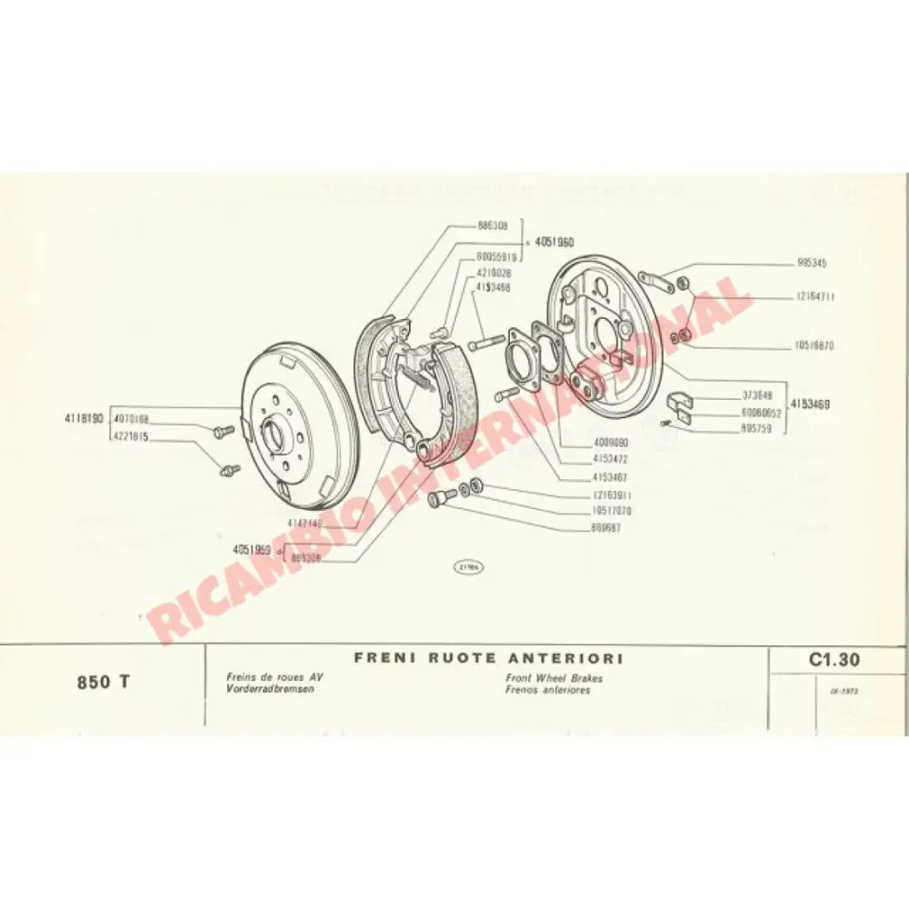 Brake Shoes Adjusting Cam - Fiat 850T 900T - Brake Parts and Components