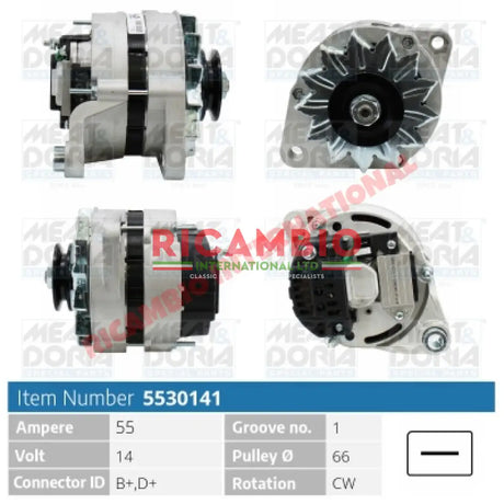 Brand New Alternator - Fiat 124,125,131,132,Strada/Ritmo,Pinifarina Spidereuropa Lancia Beta,Delta GT Turbo Ferrari