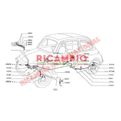 Brass Three Way Brake Joint/T-Piece (SHORT UNION) - Classic Fiat 500 600 - Brake Parts and Components