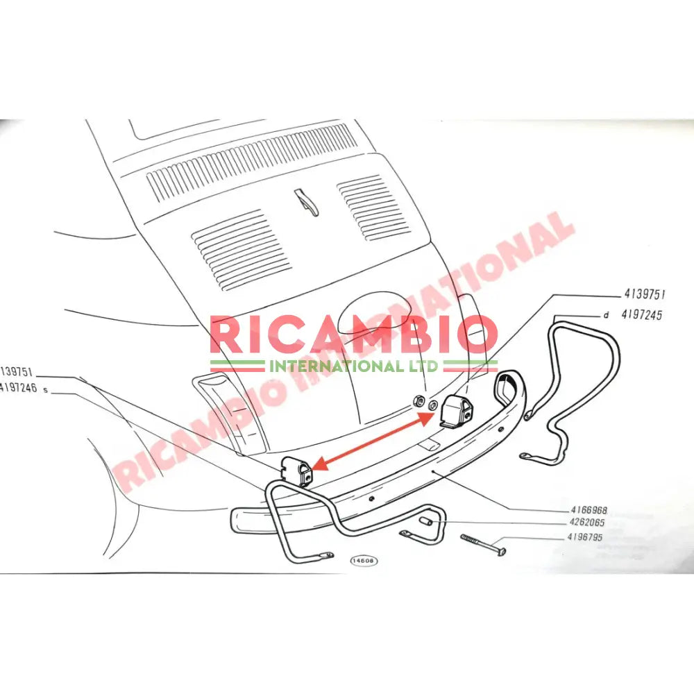 Bumper Bracket & Seal (Chrome) - Classic Fiat 500 126 600 - Bumpers & Assorted Exterior Trim