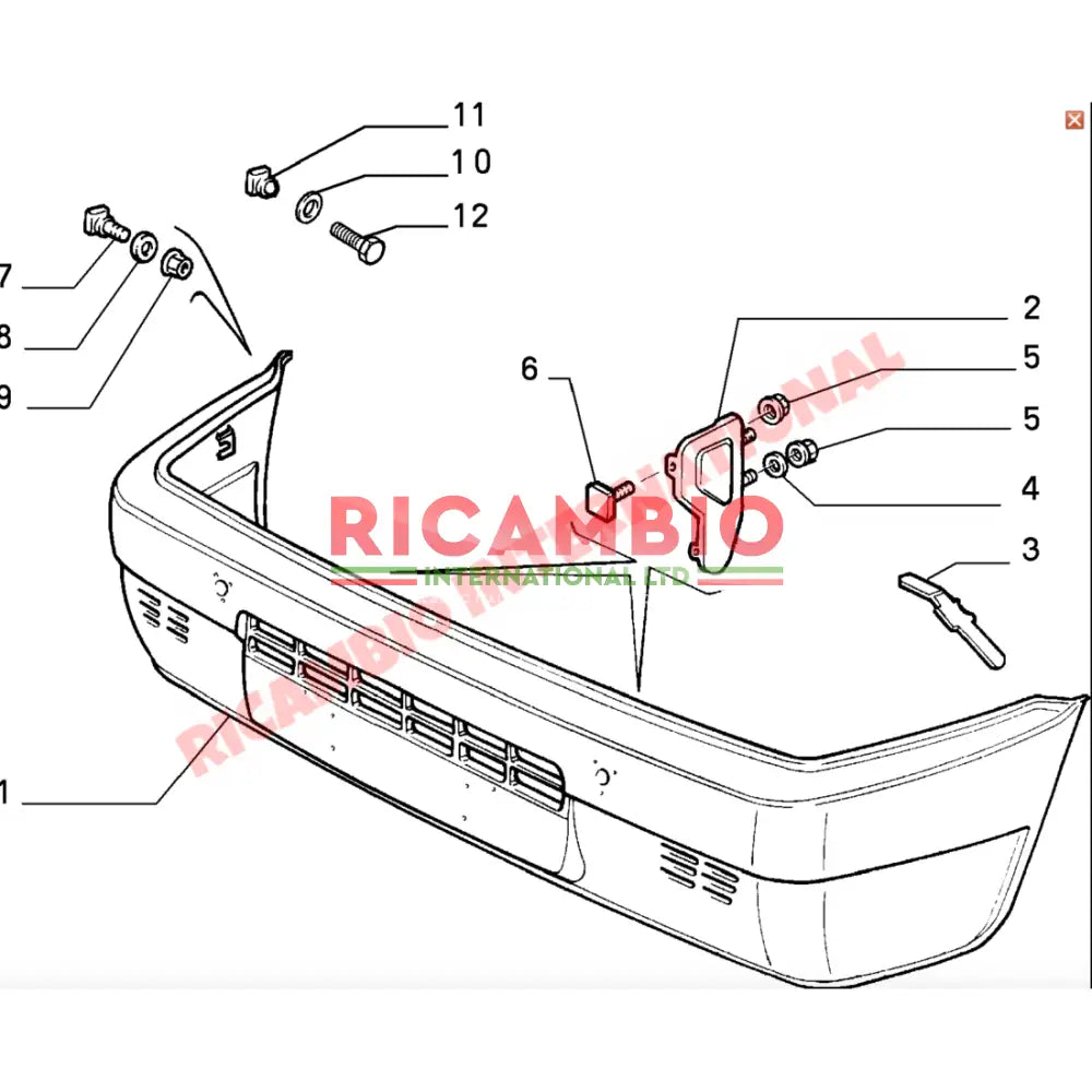 Bumper Nut Kit (2) - Classic Fiat Panda,Cinquecento,Seicento,Uno,Strada Lancia Delta,Thema,Y10 - Lancia Y10