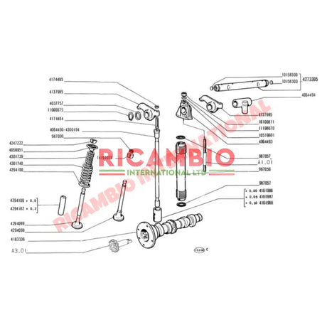 Cam Follower Tappet Kit (OVERSIZED 0.05mm)- Classic Fiat 500 126 - Mechanical & Engine Parts
