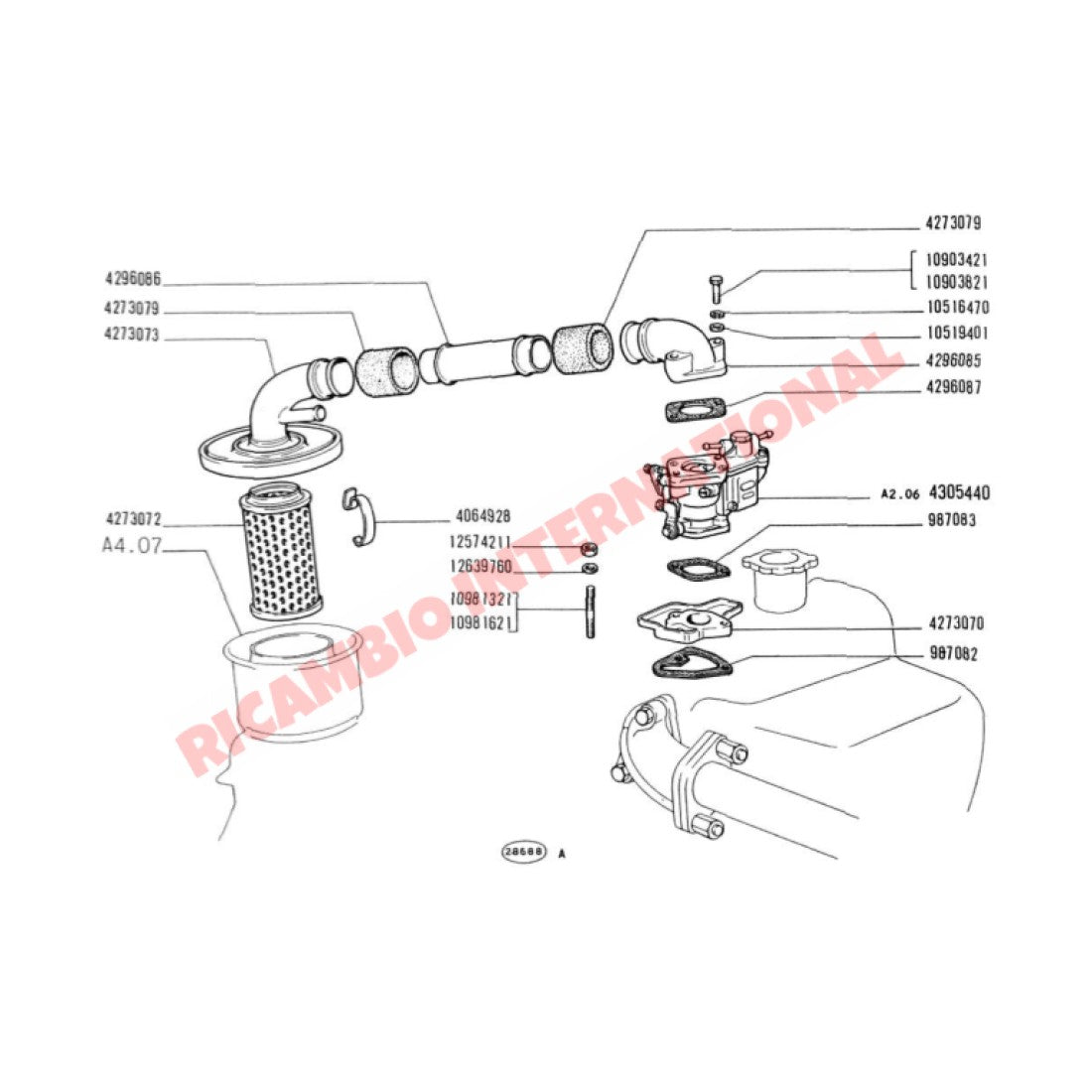 Carburettor Base Gasket - Classic Fiat 500 126 - Gaskets & Oil Seals