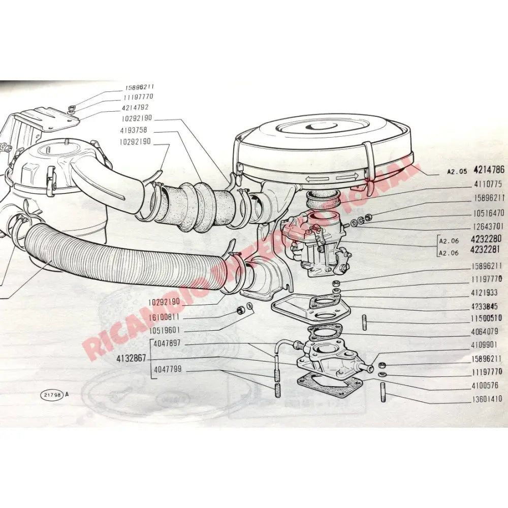 Carburettor to Air Filter Housing Rubber Seal - Fiat 850 - Fuel System