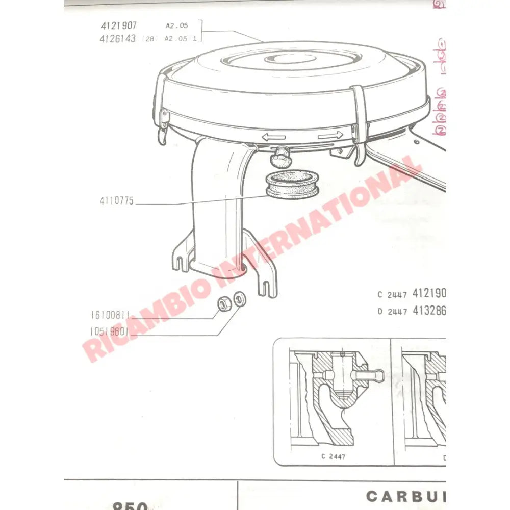 Carburettor to Air Filter Housing Rubber Seal - Fiat 850 - Fuel System