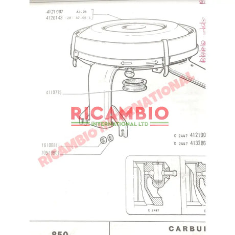 Carburettor to Air Filter Housing Rubber Seal - Fiat 850 - Fuel System