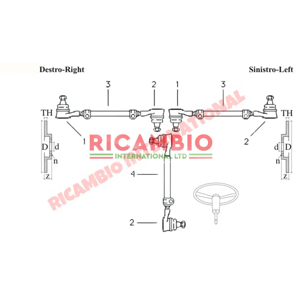 Centre Drag Link Tie Rod - Fiat 600 Multipla 850T/900T/E - Steering