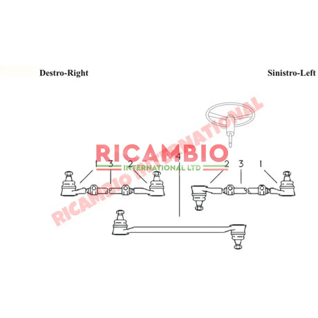 Centre Drag Link/Tie Rod - Fiat 600 - Steering