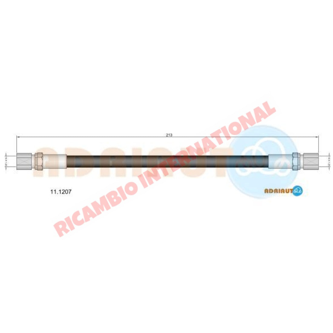 Centre Rear Flexible Brake Hose - Fiat 124,850,238 - Brake Parts and Components