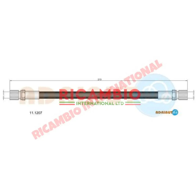 Centre Rear Flexible Brake Hose - Fiat 124,850,238 - Brake Parts and Components