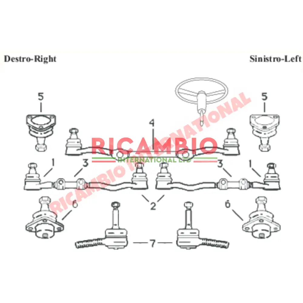 Centre Steering Linkage & Joints - Fiat 1800,2300 - Steering