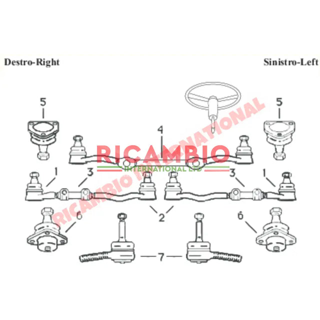 Centre Steering Linkage & Joints - Fiat 1800,2300 - Steering