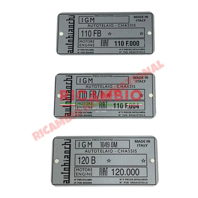 CHassis Plate - Autobianchi Bianchina - Badges & Emblems