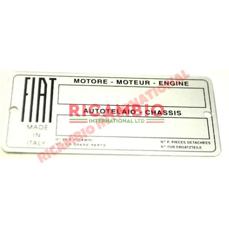 Chassis Plate - Classic Fiat 500,126,600,850,900 - Classic Fiat 500 Parts & Spares