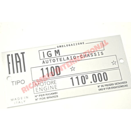 Chassis Plate - Classic Fiat 500 - Classic Fiat 500 Parts & Spares