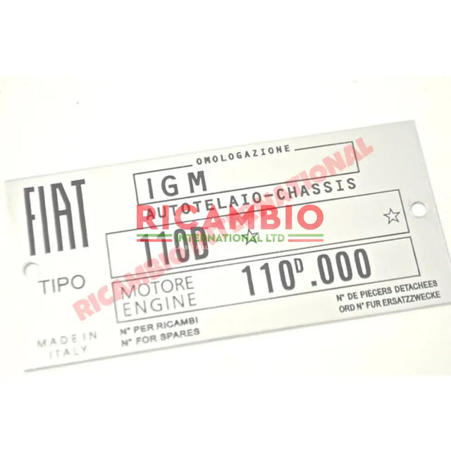 Chassis Plate - Classic Fiat 500 - Classic Fiat 500 Parts & Spares