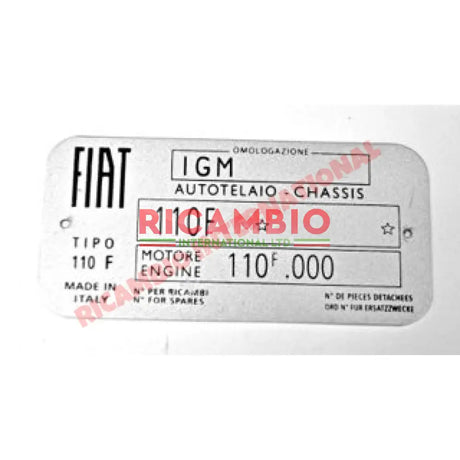 Chassis Plate - Classic Fiat 500 - Classic Fiat 500 Parts & Spares