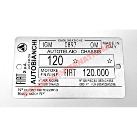 Chassis Plate - Classic Fiat 500 - Classic Fiat 500 Parts & Spares