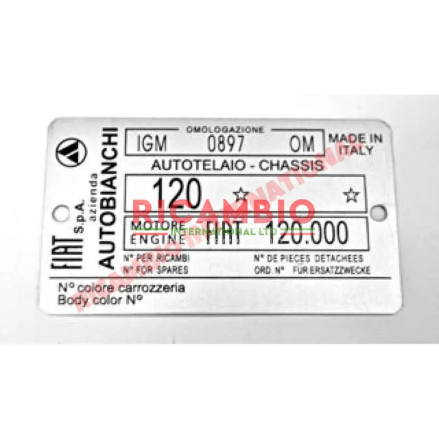 Chassis Plate - Classic Fiat 500 - Classic Fiat 500 Parts & Spares