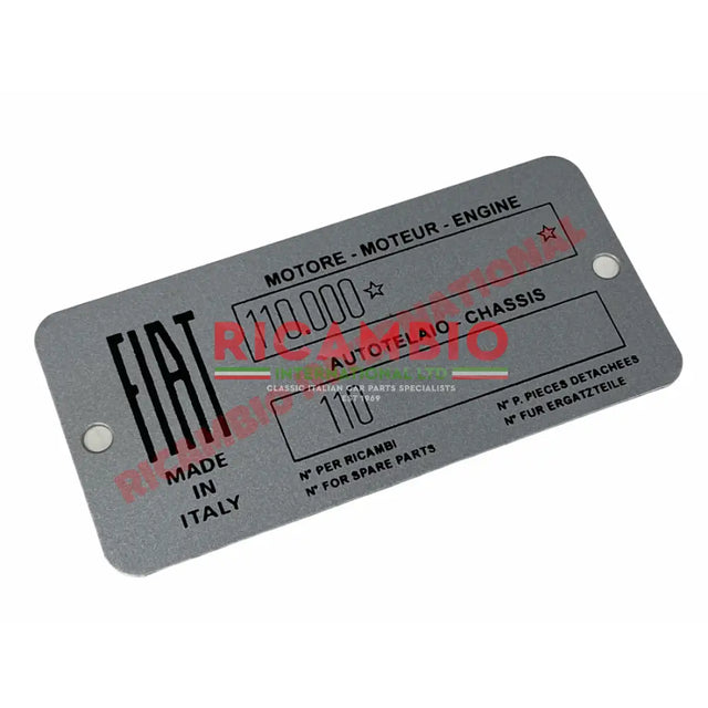 Chassis Plate - Classic Fiat 500 - Body Panels