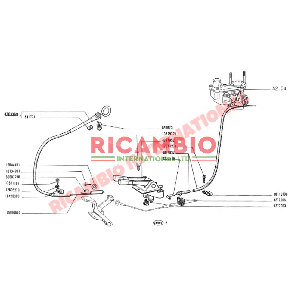 Choke & Starter Cable Clip - Classic Fiat 500 126 - Cables - Clips & Springs