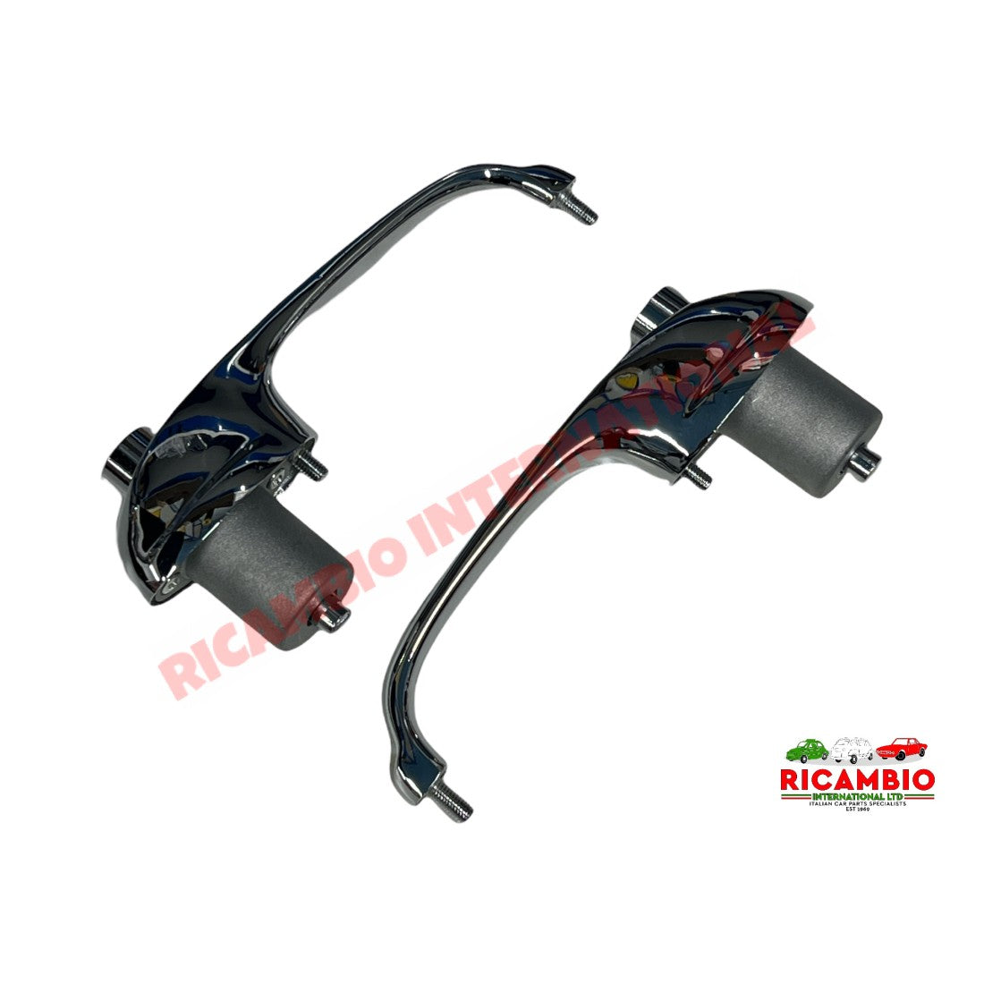 Chrome Outer Door Handle Kit - Autobianchi Bianchina all models - Handles - Locks and Catches