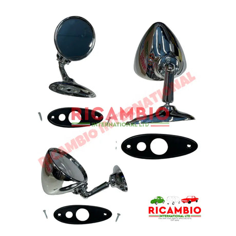 Chrome Bullet Mirror (Bolt-on) - Classic Fiat 500,126,600,850,124 Autobianchi Bianchina - Mirrors