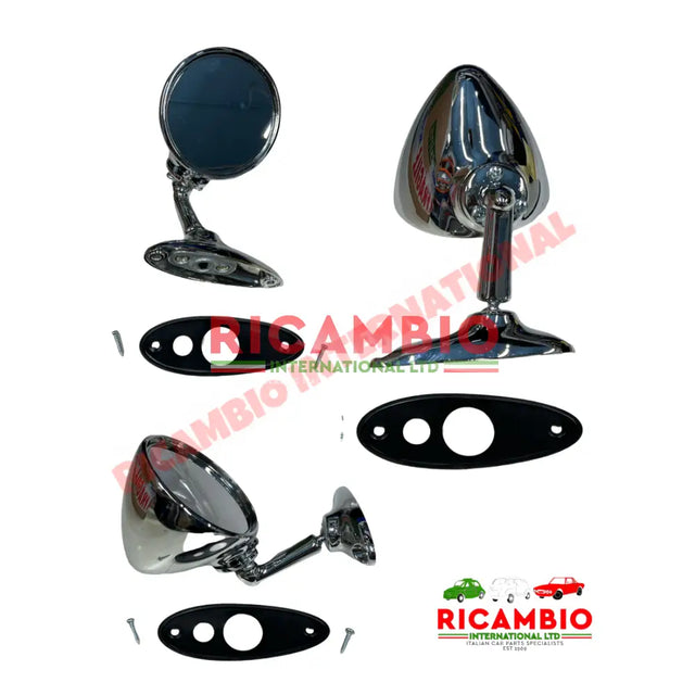 Chrome Bullet Mirror (Bolt-on) - Classic Fiat 500,126,600,850,124 Autobianchi Bianchina - Mirrors