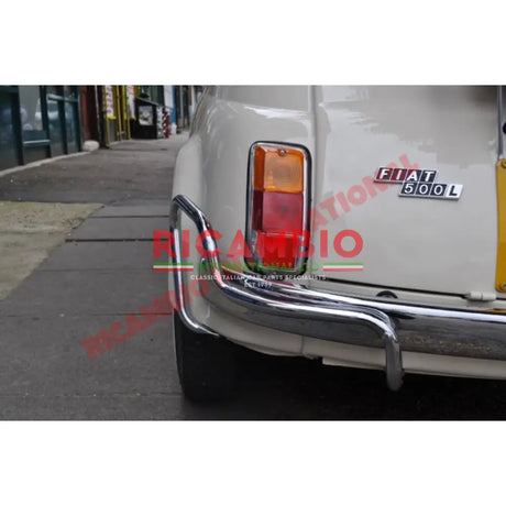Chrome Bumper/Knudge Bar Overiders Kit (3 piece) - Classic Fiat 500 - Classic Fiat 500 Parts & Spares