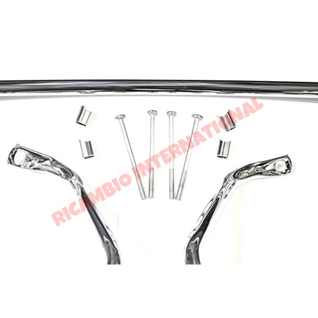 Chrome Bumper/Knudge Bar Overiders Kit (3 piece) & Fitting Kit - Classic Fiat 500 - Classic Fiat 500 Parts & Spares