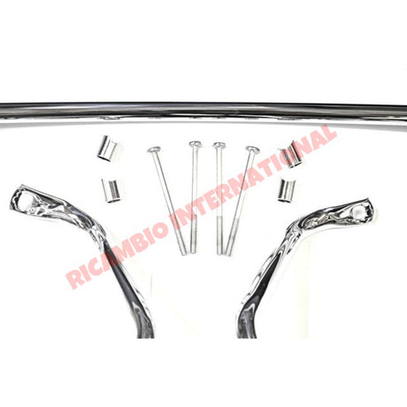 Chrome Bumper/Knudge Bar Overiders Kit (3 piece) & Fitting Kit - Classic Fiat 500 - Classic Fiat 500 Parts & Spares